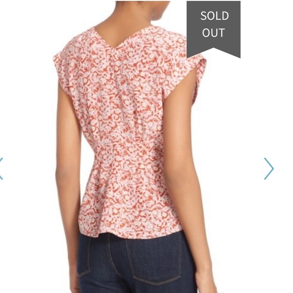 Rebecca Taylor Provence Block Print Silk V-Neck - Picture 2 of 7